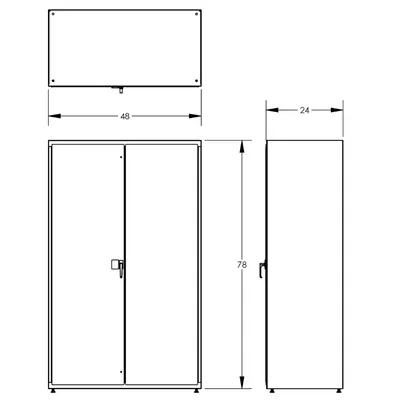 Electronic Locking Cabinet F89356SS, 48x24x78 Blueprint