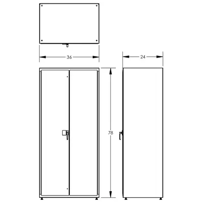 Electronic Locking Cabinet F89358SS, 36"x24"x78"
