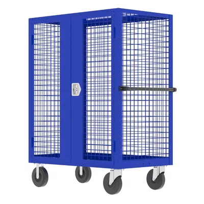 Valley Craft Blue Security Cart 48x30x66 2,000 lbs. Front View #3