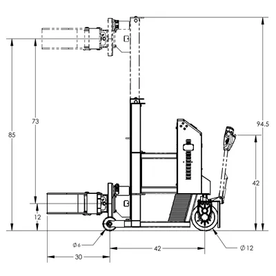 Drum Lift & Rotator Fully Powered F89529, 1,000 lb. Capacity