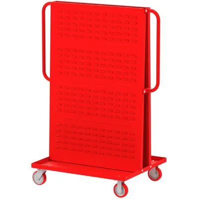 Valley Craft Red A-Frame Bin Cart 48”x30”x62” 1,000 lbs. Side 2