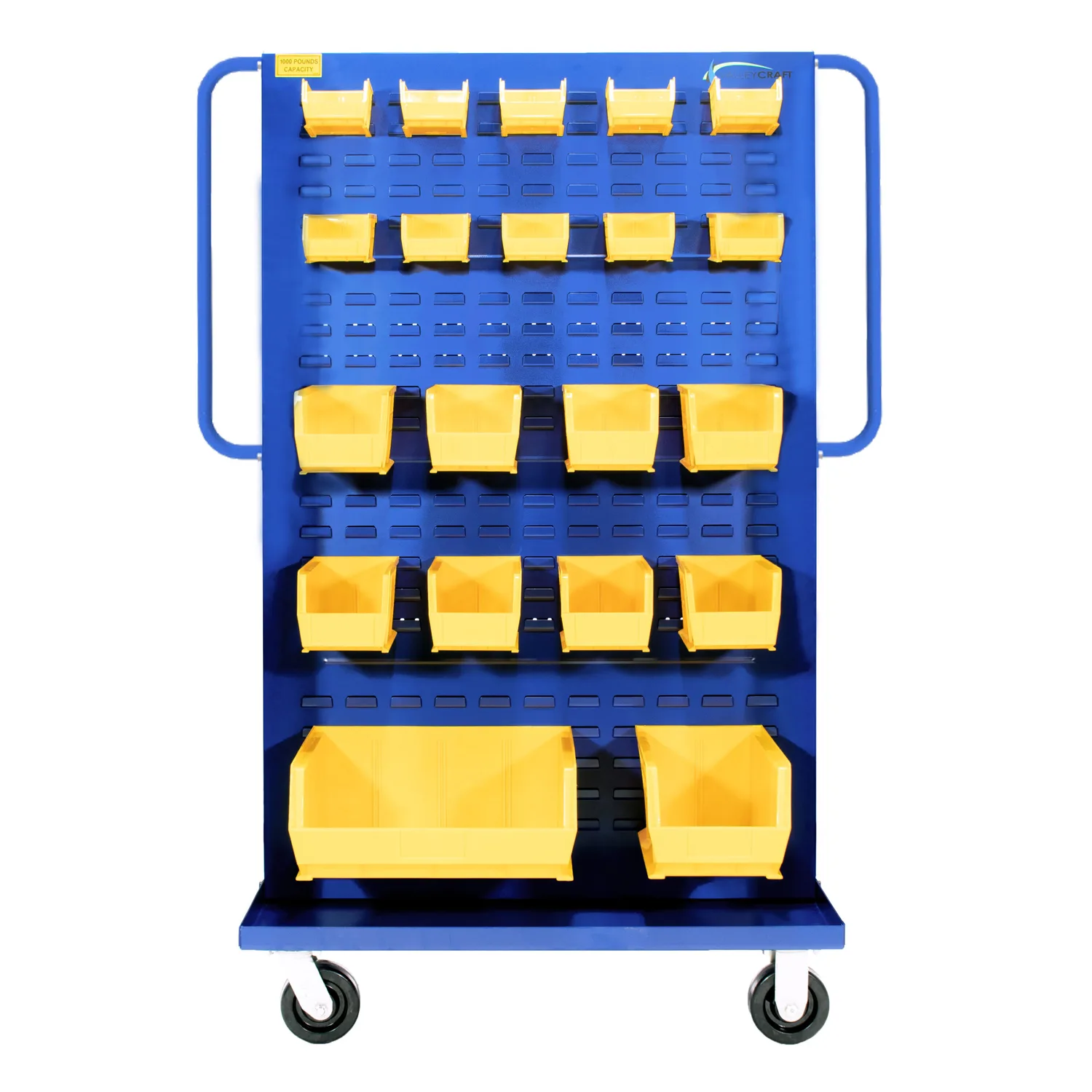Valley Craft Blue A-Frame Bin Cart 36”x30”x62” 1,000 lbs.