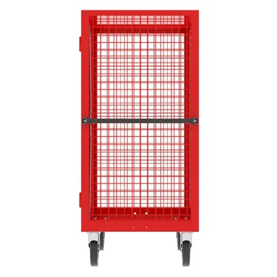 Valley Craft Red Security Cart 60x30x66 2,000 lbs. Side View