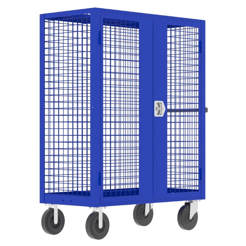 Valley Craft Blue Security Cart 48x24x66 2,000 lbs. Front View