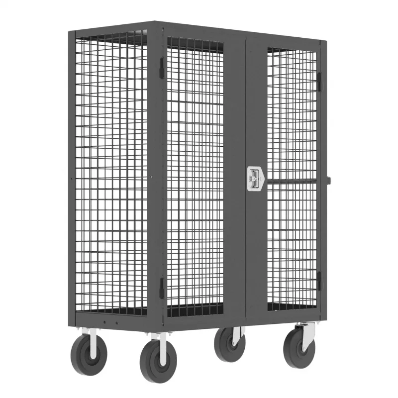 Valley Craft Gray Security Cart 48x24x66 2,000 lbs. Front View