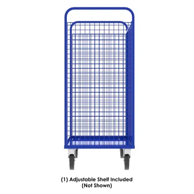 Valley Craft Blue Cage Cart (1) Adjustable Shelf 57x30x68 1,600 lbs. Side Short Corner