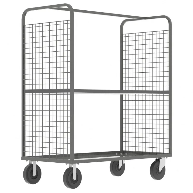 Valley Craft Grey Cage Cart 2-Sided (1) Adjustable Shelf 57x30x68 1,600 lbs.