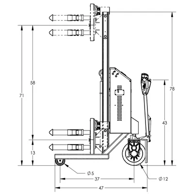 Drum Lift & Rotator Fully Powered F89838A2, 1,000 lb. Capacity