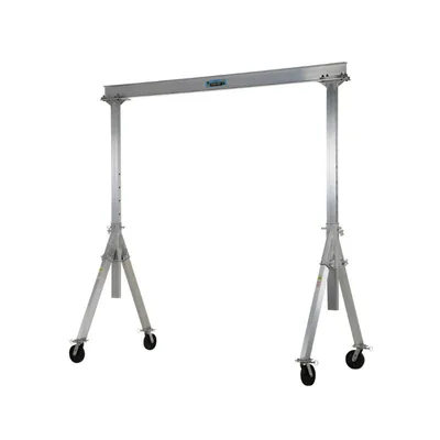 Vestil AHA-4-15-8 Aluminum Adjustable Height Gantry Crane with Glass Filled Nylon Casters