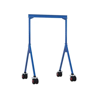 Vestil AHS-4-10-14-PNU Steel Adjustable Height Gantry Crane with Pneumatic Rubber Casters