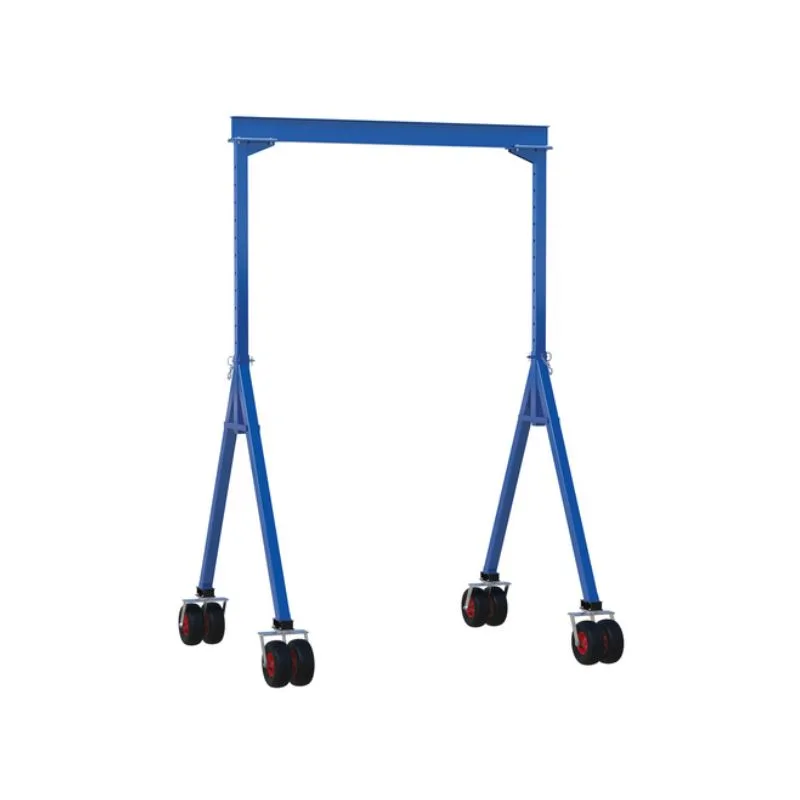 Vestil AHS-4-10-14-PNU Steel Adjustable Height Gantry Crane with Pneumatic Rubber Casters