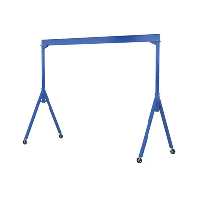 Vestil AHS-4-10-16-VG Steel Adjustable Height Gantry Crane with V-Groove Cast Iron Casters