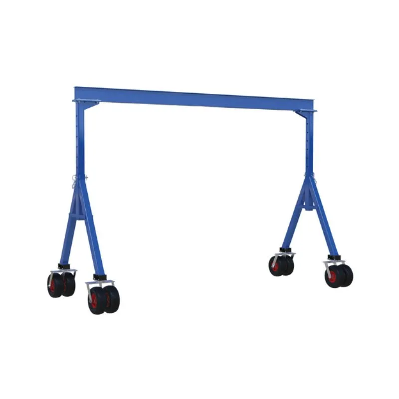 Vestil AHS-4-15-10-PNU Steel Adjustable Height Gantry Crane with Pneumatic Rubber Casters