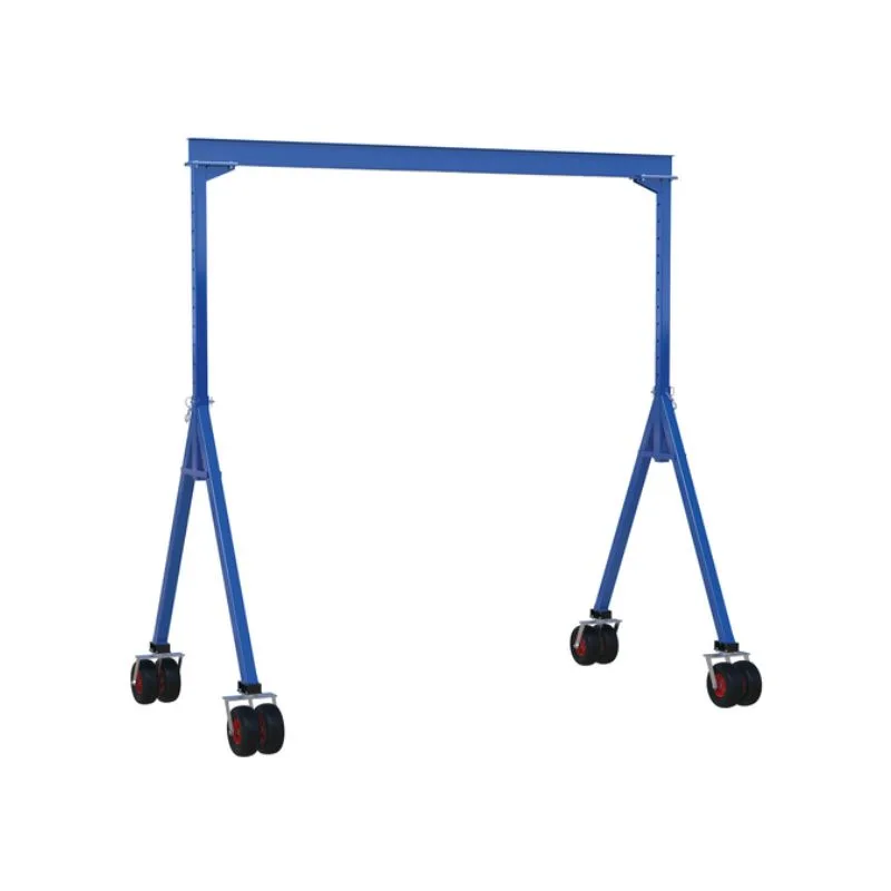 Vestil AHS-4-15-12-PNU Steel Adjustable Height Gantry Crane with Pneumatic Rubber Casters