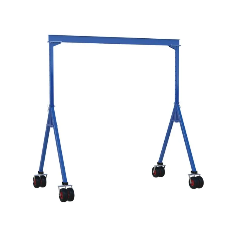 Vestil AHS-4-15-14-PNU Steel Adjustable Height Gantry Crane with Pneumatic Rubber Casters