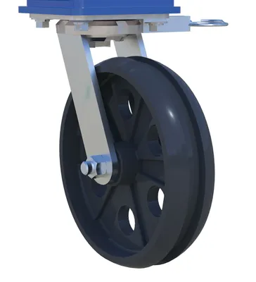 Vestil AHS-4-15-16-VG Steel Adjustable Height Gantry Crane with V-Groove Cast Iron Casters 1