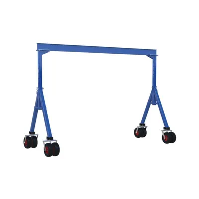 Vestil AHS-4-15-9-PNU Steel Adjustable Height Gantry Crane with Pneumatic Rubber Casters