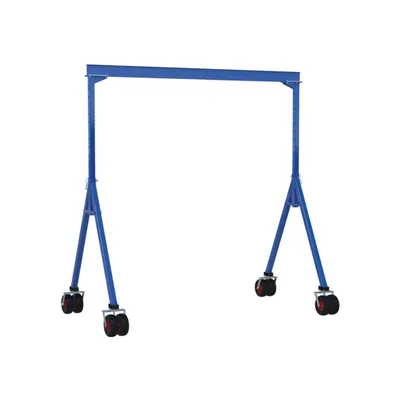 Vestil AHS-4-20-14-PNU Steel Adjustable Height Gantry Crane with Pneumatic Rubber Casters