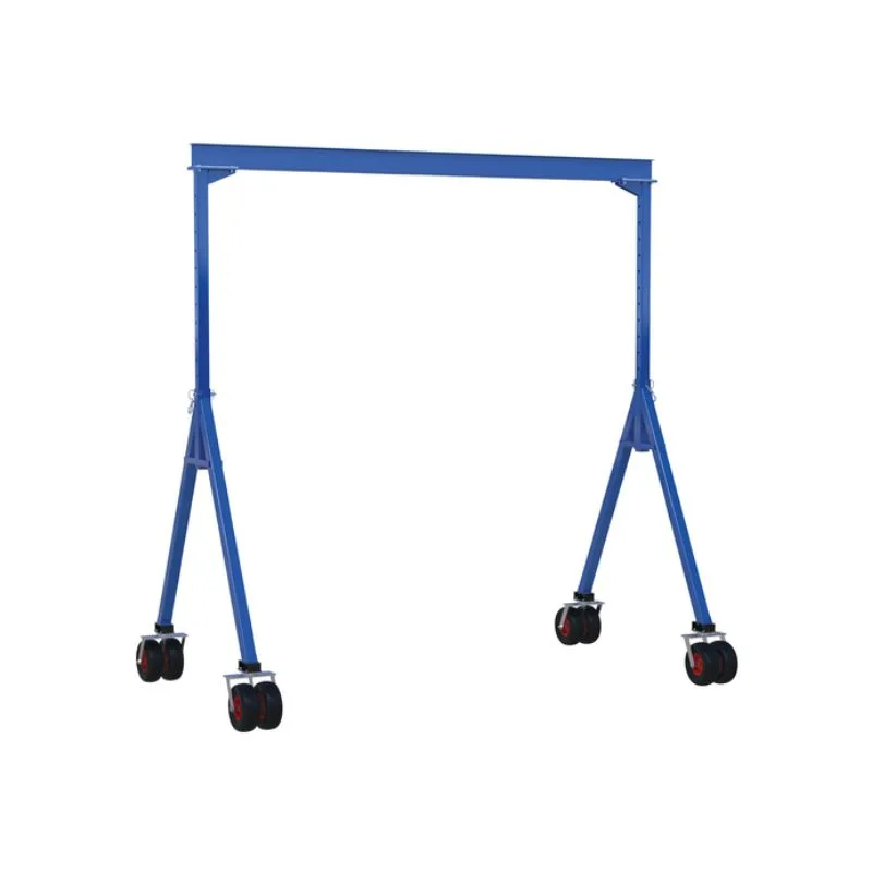 Vestil AHS-4-20-16-PNU Steel Adjustable Height Gantry Crane with Pneumatic Rubber Casters