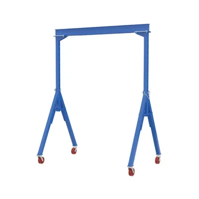 Vestil AHS-8-10-14-VG Steel Adjustable Height Gantry Crane with V-Groove Cast Iron Casters
