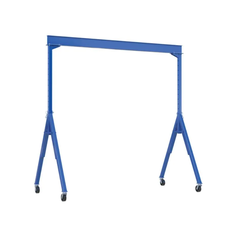 Vestil AHS-8-10-16-TLC Steel Adjustable Height Gantry Crane with Total Locking Phenolic Casters