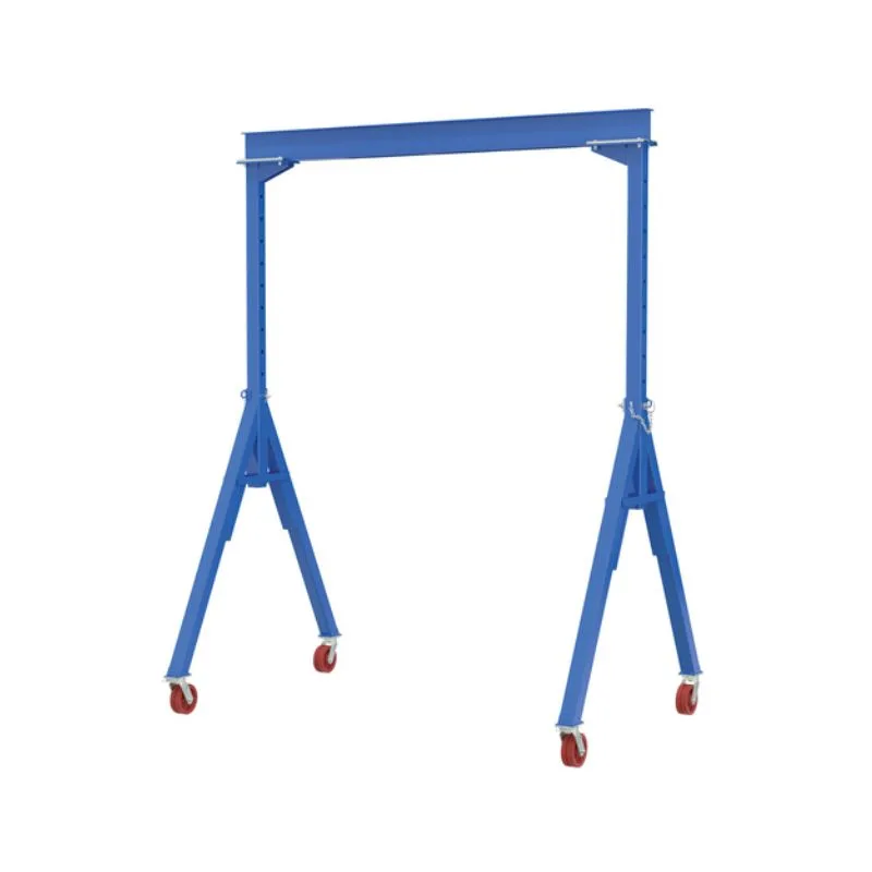 Vestil AHS-8-10-16-VG Steel Adjustable Height Gantry Crane with V-Groove Cast Iron Casters