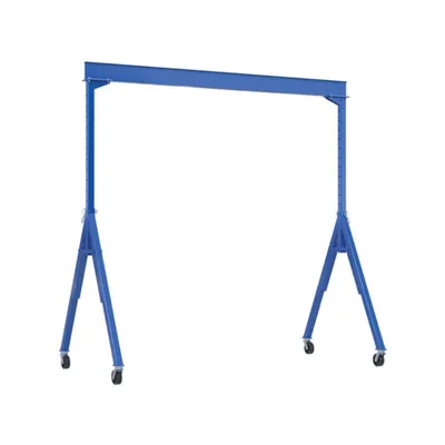 Vestil AHS-8-15-12-TLC Steel Adjustable Height Gantry Crane with Total Locking Phenolic Casters