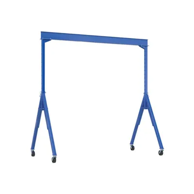 Vestil AHS-8-15-14-TLC Steel Adjustable Height Gantry Crane with Total Locking Phenolic Casters