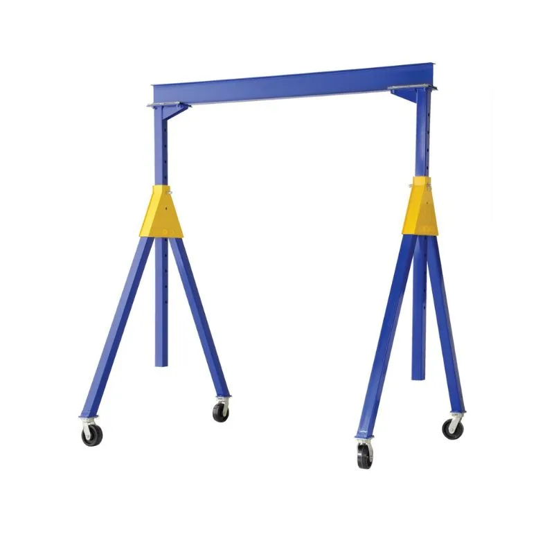 Vestil AHSN-2-15-14 Steel Knock-Down Adjustable Height Gantry Crane with Glass Filled Nylon Casters