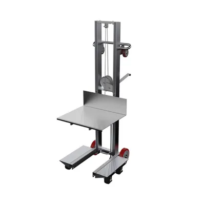 Vestil ALLW-2420-4SFL Aluminum Lite Load Lift With Winch, Swivel Casters and Manual Floor Lock
