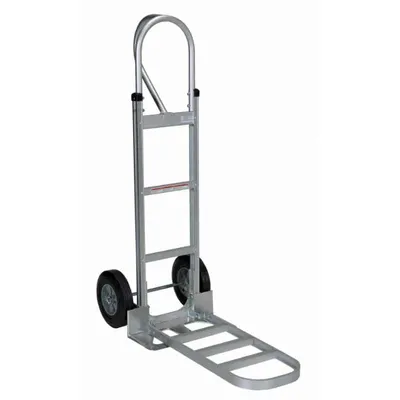 Vestil ALUM-P-HR Aluminum P Handle Hand Truck with Hard Rubber Wheels
