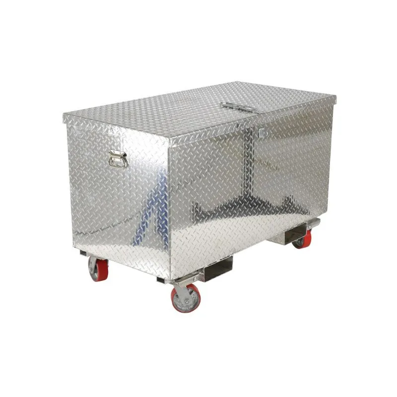 Vestil APTS-3660-CF Aluminum Portable Tool Box with Casters and Fork Pockets