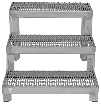 Vestil ASP-24-3-SS step stool shown from an alternate angle