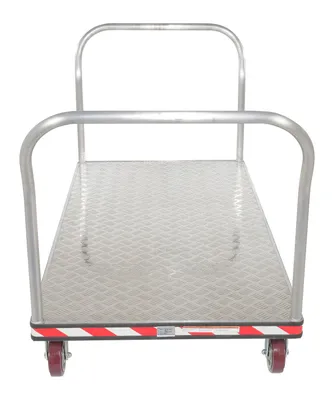 Vestil ATP-C-3672-2HDL Aluminum Heavy Duty Dual Handle Tread Plate Platform Truck 2