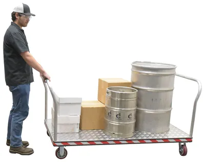 Vestil ATP-C-3672-2HDL Aluminum Heavy Duty Dual Handle Tread Plate Platform Truck 4
