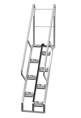 Vestil ATS-5-56-HDG ship ladder shown from an alternate angle