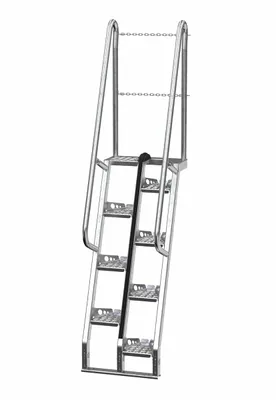 Vestil ATS-5-68-HDG ship ladder shown from an alternate angle