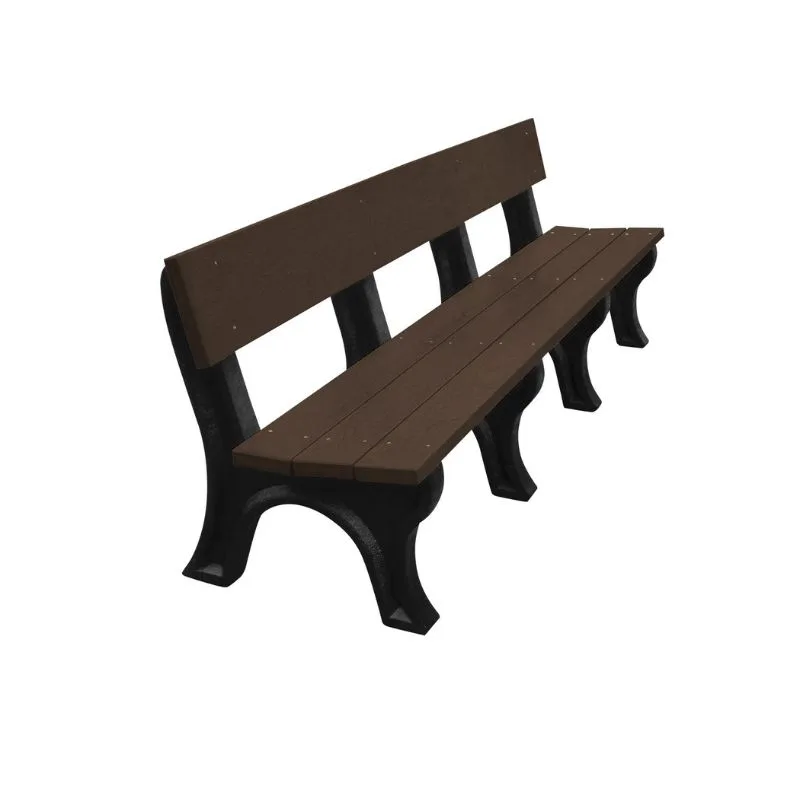 Vestil BEN-PLMB-96-BKBN Recycled Plastic Landmark Backed Bench