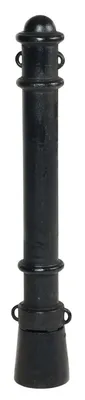 Vestil BOL-OR-40-BK-SM Underground Removable Ornamental Bollard