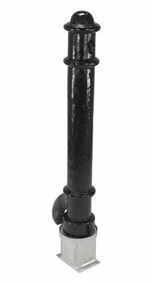 Vestil BOL-OR-40-BK Steel Underground Removable Ornamental Bollard 