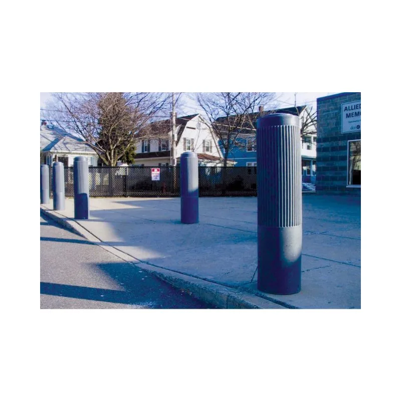 Vestil BPC-DR-GY Polyethylene Ribbed Bollard Cover