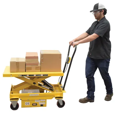 Vestil CART-1000-DC Steel DC Powered Hydraulic Single Scissor Cart 7
