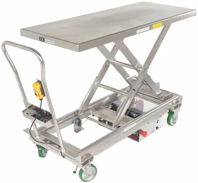 Vestil CART-1000-LD-DC-SS Stainless Steel12V DC Long Deck Cart