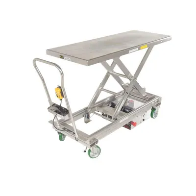 Vestil CART-1000-LD-DC-SS Stainless Steel12V DC Long Deck Cart