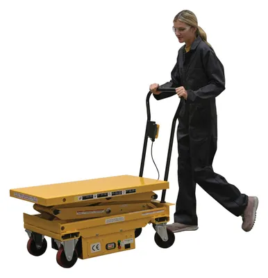 Vestil CART-1000D-DC Steel DC Powered Hydraulic Double Scissor Cart 4