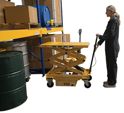 Vestil CART-1000D-DC Steel DC Powered Hydraulic Double Scissor Cart 5