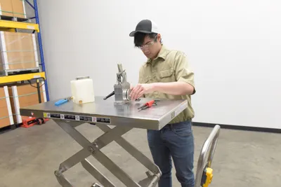 Vestil CART-1000D-DC-SS Stainless Steel 12V DC Double Cart 10