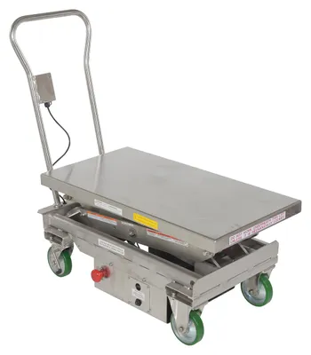 Vestil CART-1000D-DC-SS Stainless Steel 12V DC Double Cart