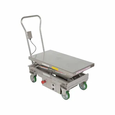 Vestil CART-1000D-DC-SS Stainless Steel 12V DC Double Cart