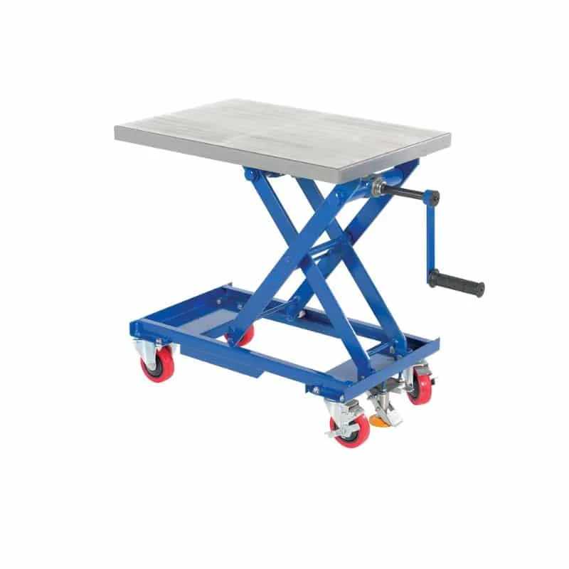 Vestil CART-330-M Steel Mechanical Scissor Cart with Hand Crank